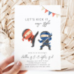 Invitation d'anniversaire conjointe Ninja | Karate<br><div class="desc">Invitation conjointe Ninja pour fête d'anniversaire. Vous pouvez utiliser un ou deux noms. Prêt à être personnalisé par vous !</div>