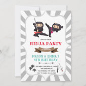 Invitation d'anniversaire conjointe pour garçon et (Devant)