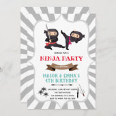 Invitation d'anniversaire conjointe pour garçon et (Devant / Derrière)