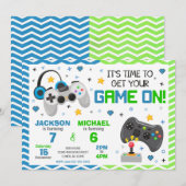 Invitation d'anniversaire conjointe pour jeu vidéo (Devant / Derrière)