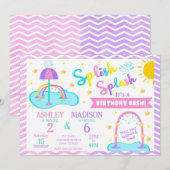 Invitation d'anniversaire conjointe pour Splash Pa (Devant / Derrière)