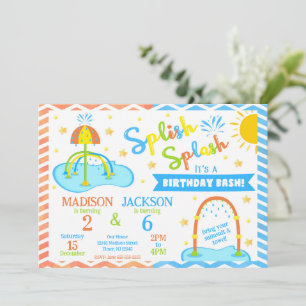 Invitation d'anniversaire conjointe pour Splash Pa