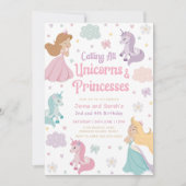 Invitation d'anniversaire conjointe Princesse. Dou (Devant)