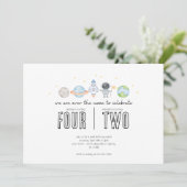 Invitation d'anniversaire conjointe - Thème de l'e (Debout devant)