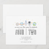 Invitation d'anniversaire conjointe - Thème de l'e (Devant / Derrière)