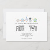 Invitation d'anniversaire conjointe - Thème spatia (Devant)