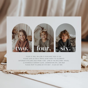 Invitation d'anniversaire conjointe Triple Paysage