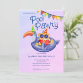 Invitation d'anniversaire Cool Dog Pool Party (Debout devant)