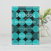 Invitation d'anniversaire cool moderne | Aqua bleu (Debout devant)