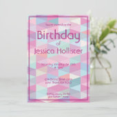 Invitation d'anniversaire cool moderne | Triangles (Debout devant)