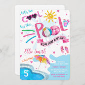 Invitation d'anniversaire Cool Pool (Devant / Derrière)