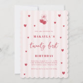 Invitation d'anniversaire Coquette Cherry 21 ans (Devant)