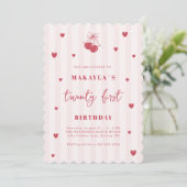 Invitation d'anniversaire Coquette Cherry 21 ans (Debout devant)