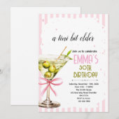 Invitation d'anniversaire Coquette Martini (Devant / Derrière)
