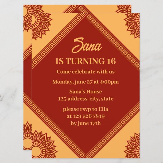 invitation d'anniversaire coréenne (Devant / Derrière)