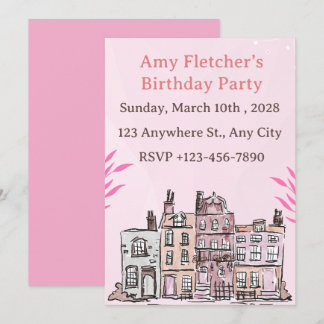Invitation d'anniversaire Cottagecore pour filles