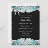 Invitation d'anniversaire Couronne Blue Sparkle Sw (Dos)