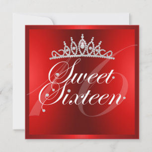 Invitation d'anniversaire Couronne de diamants rou