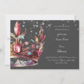 Invitation d'anniversaire Couronne de princesse ro (Devant)