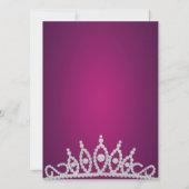 Invitation d'anniversaire Couronne rose Diamants & (Dos)