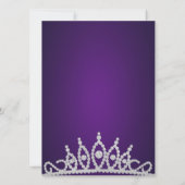 Invitation d'anniversaire Couronne Royale Violette (Dos)