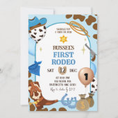 Invitation d'anniversaire Cowboy Bleu (Devant)
