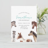 Invitation d'anniversaire Cowboy Boho Cheval (Debout devant)
