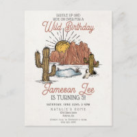 Invitation d'anniversaire cowboy de rodéo de Far W