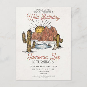 Invitation d'anniversaire cowboy de rodéo de Far W