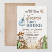 Invitation d'anniversaire Cowboy Premier Rodéo Far (Devant / Derrière)