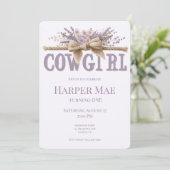 Invitation d'anniversaire Cowgirl | Thème Ferme (Debout devant)