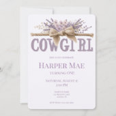 Invitation d'anniversaire Cowgirl | Thème Ferme (Devant)