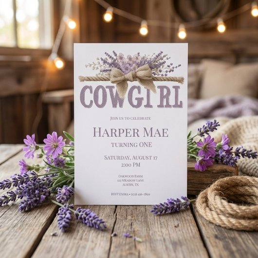 Invitation d'anniversaire Cowgirl | Thème Ferme