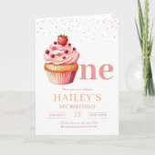 Invitation d'anniversaire Cupcake, 1er anniversair (Devant)