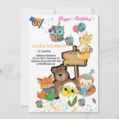 Invitation d'anniversaire Cupcake Ours Renard Oise (Dos)