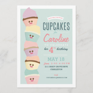 Invitation d'anniversaire // Cupcake Party