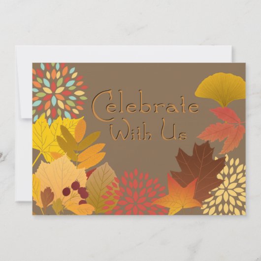 Invitation d'anniversaire Customisée à l'automne (Dos)