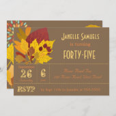 Invitation d'anniversaire Customisée à l'automne (Devant / Derrière)