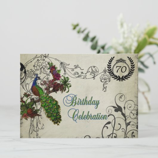 Invitation d'anniversaire Customisée de Peacock Vi (Debout devant)