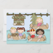 Invitation d'anniversaire Customisée en canoë (Devant)