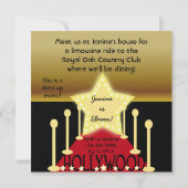 Invitation d'anniversaire customisée Hollywood Gla (Dos)