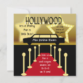 Invitation d'anniversaire customisée Hollywood Gla (Devant)