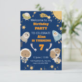 Invitation d'anniversaire Cute Space (Debout devant)