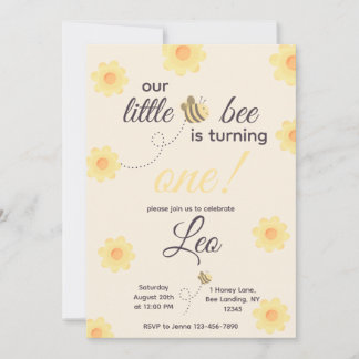 Invitation d'anniversaire d'abeille