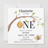 Invitation d'anniversaire d'abeille (Devant)