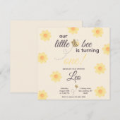 Invitation d'anniversaire d'abeille (Devant / Derrière)