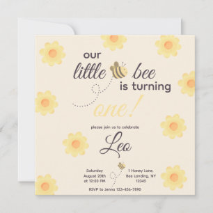 Invitation d'anniversaire d'abeille