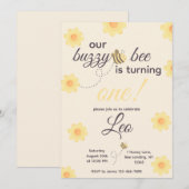 Invitation d'anniversaire d'abeille (Devant / Derrière)
