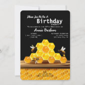 Invitation d'anniversaire d'abeille et d'abeille à (Devant)