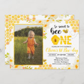 Invitation d'anniversaire d'abeille Invitation d'a (Devant / Derrière)